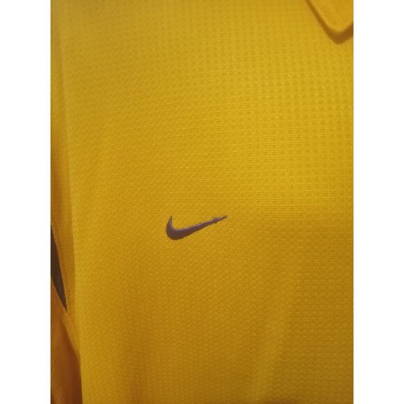 Nike Team LSU Tigers Shirt 3XL Yellow Nike Fit Dry Polo Golf Football Sideline - Picture 2 of 13